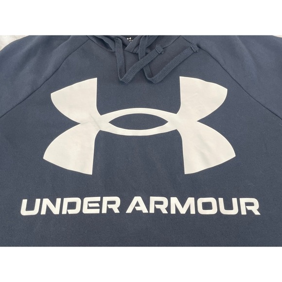 00413 -‎ Under Armour Hoodie Mens XL Big Logo Pullover Sweatshirt Black - Picture 4 of 12